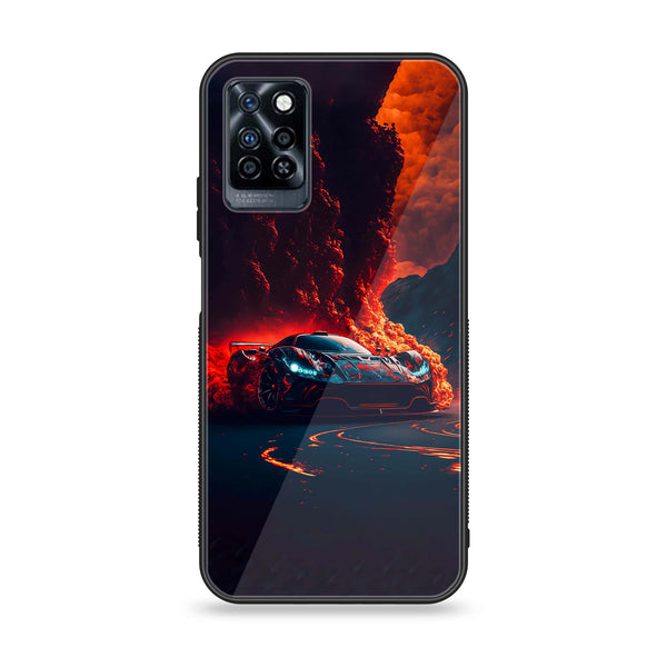 Infinix Note 10 Pro - Racing Design 6- Premium Printed Glass soft Bumper shock Proof Case CS-13181