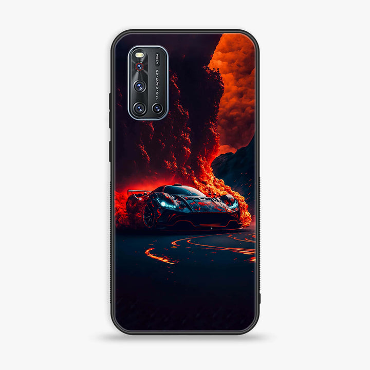 Vivo V19 - Racing Design 6- Premium Printed Glass soft Bumper shock Proof Case CS-46583