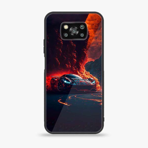 Xiaomi Poco X3/ X3 Pro/ X3 NFC - Racing Design 6- Premium Printed Glass soft Bumper shock Proof Case  CS-31014