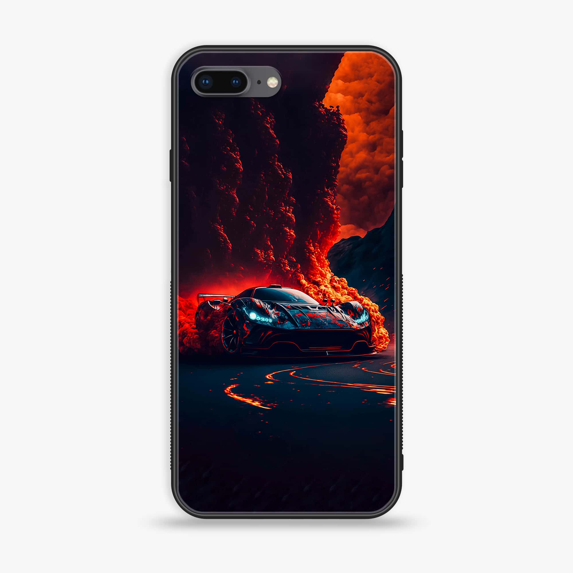 iPhone 8 Plus - Racing Series - Premium Printed Glass soft Bumper shock Proof Case