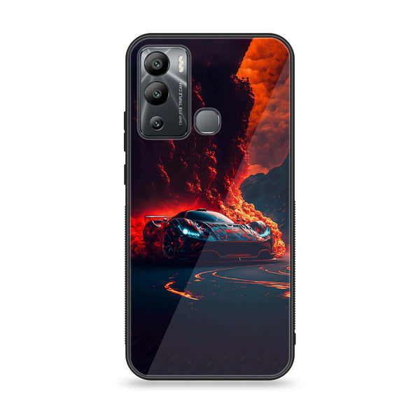 Infinix Hot 12i - Racing Design 6- Premium Printed Glass soft Bumper shock Proof Case CS-12395