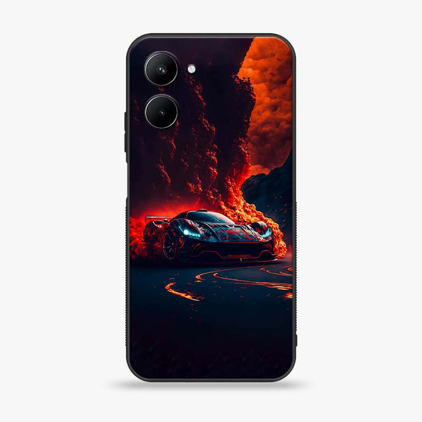 Realme C33 - Racing Design 6 - Premium Printed Glass soft Bumper shock Proof Case CS-14250