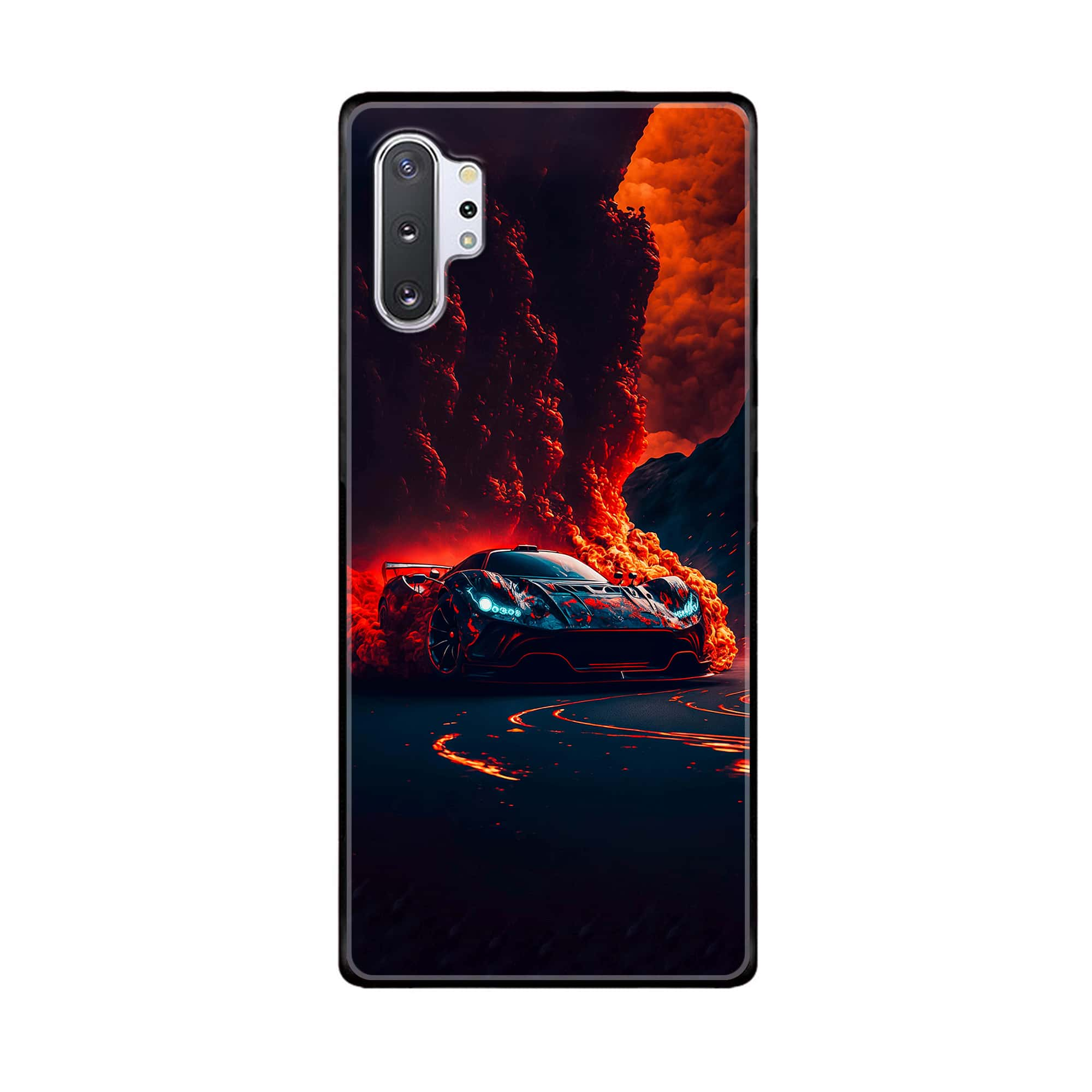 Galaxy Note 10 Pro/Plus - Racing Series - Premium Printed Glass soft Bumper shock Proof Case