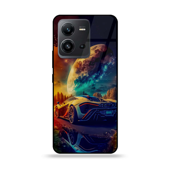 Vivo V25e - Racing Design 5 - Premium Printed Glass soft Bumper shock Proof Case CS-15041