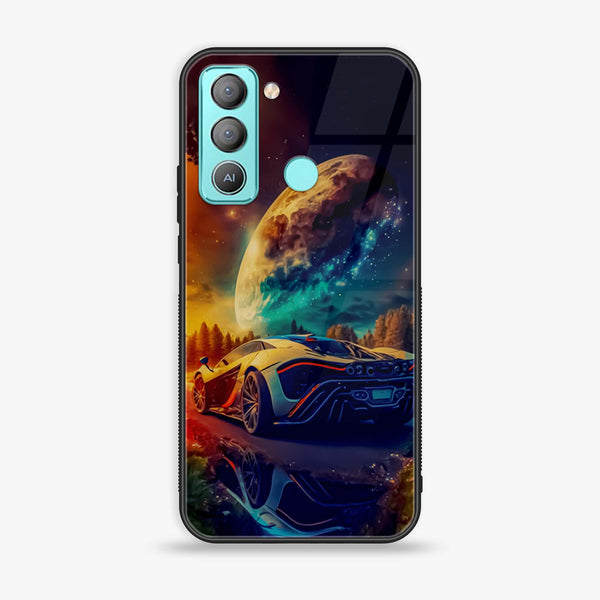 Tecno POP 5 LTE Racing  Design 5 Premium Metal Printed soft Bumper shock Proof Case  CS-30821