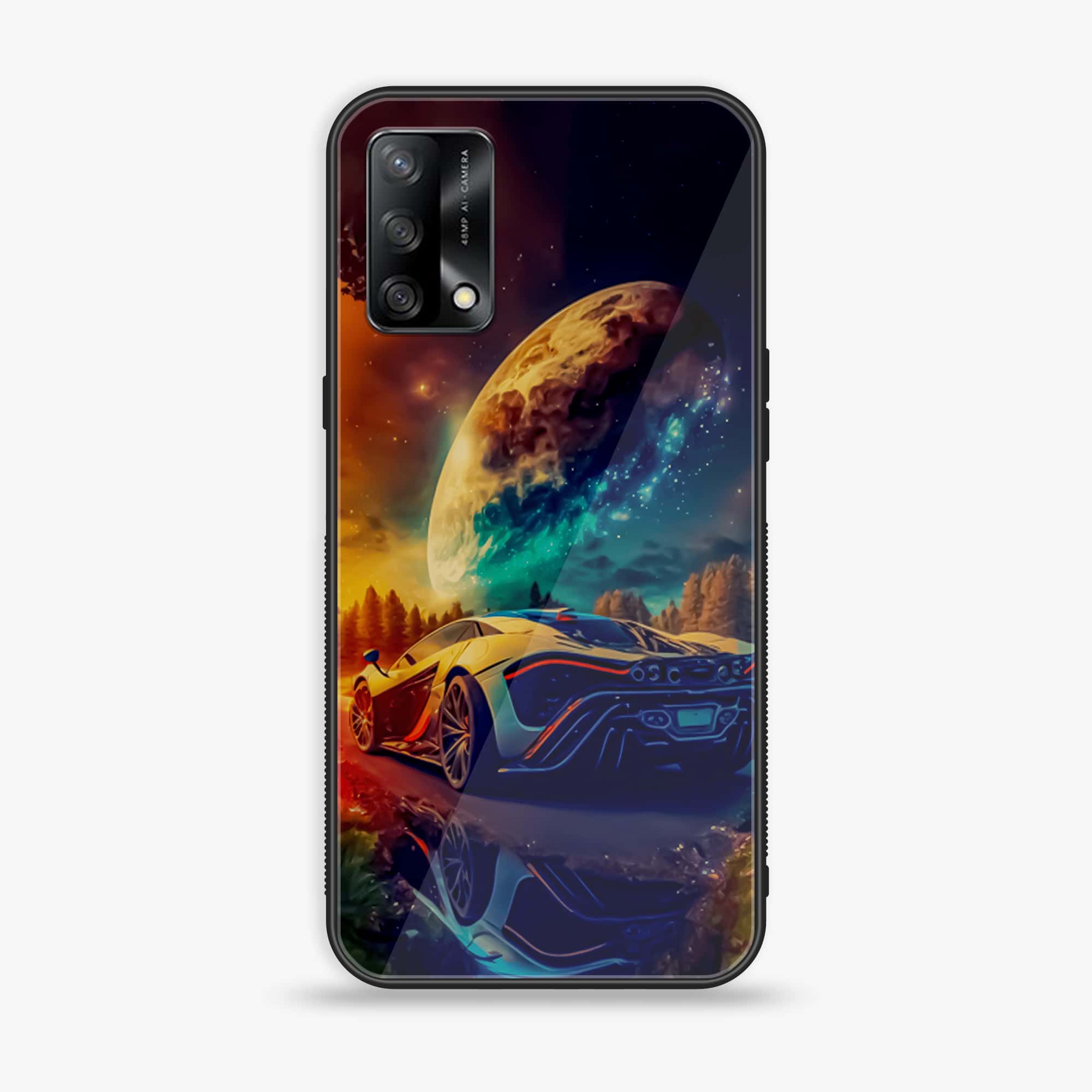 Oppo F19s - Racing Series - Premium Metal Printed soft Bumper shock Proof Case