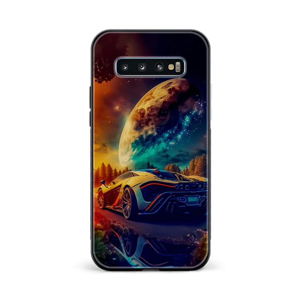 Galaxy S10 Plus - Racing Design 5 - Premium Metal Printed soft Bumper shock Proof Case  CS-30053