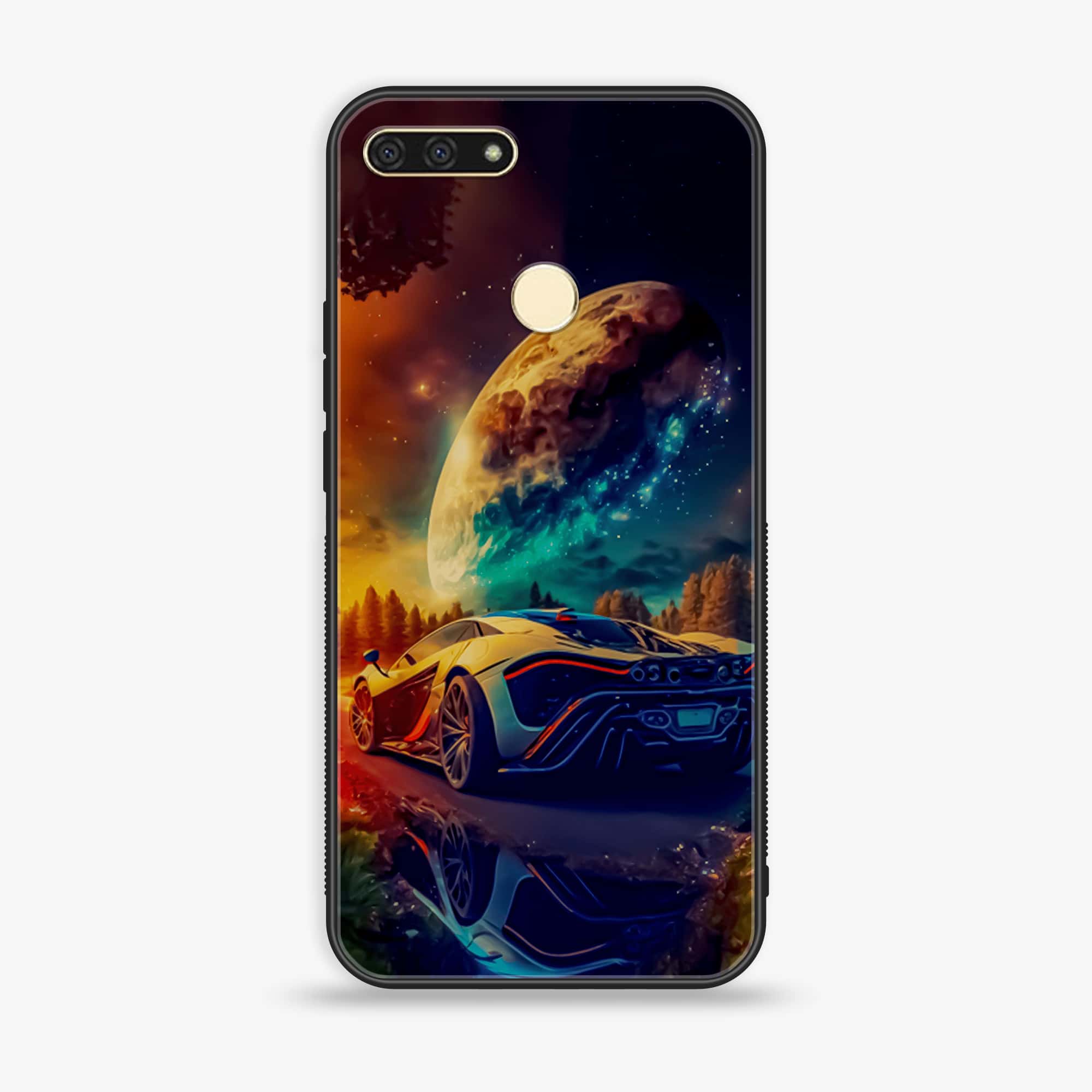 Huawei Y6 2018/Honor Play 7A - Racing Series - Premium Printed Glass soft Bumper shock Proof Case