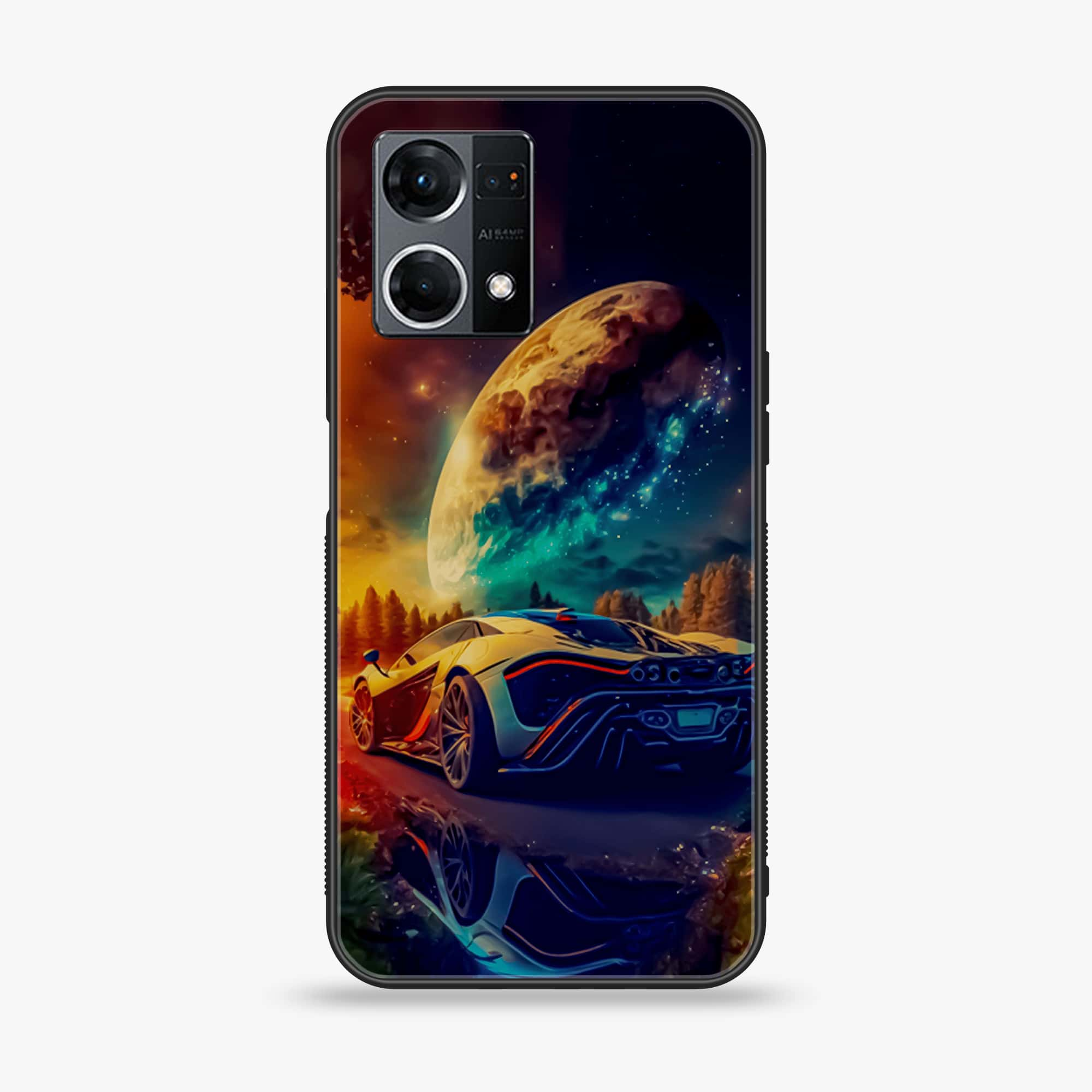 Oppo F21 Pro 4G Racing Series Premium Printed Glass soft Bumper shock Proof Case