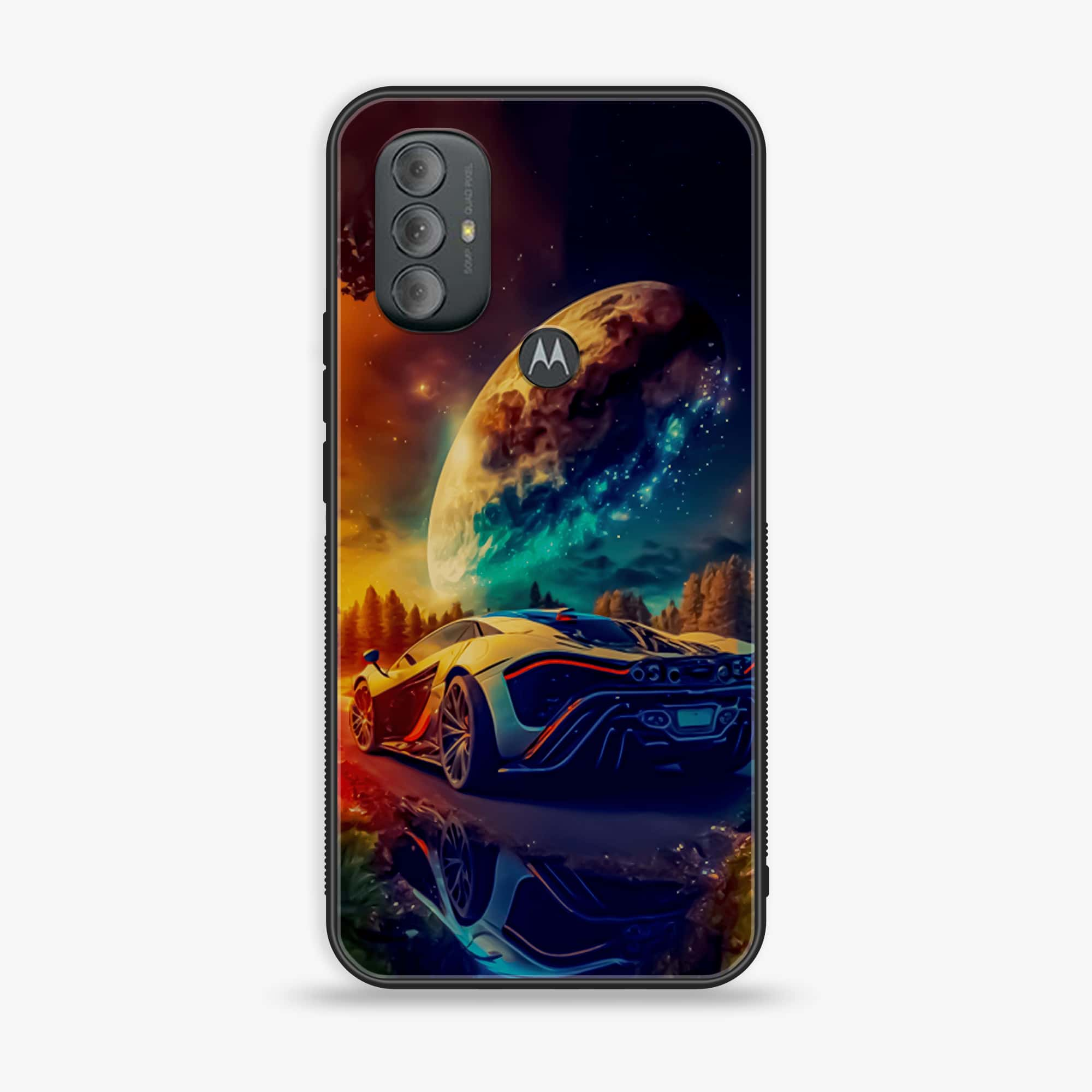 Motorola Moto G Power - Racing Series - Premium Printed Glass soft Bumper shock Proof Case