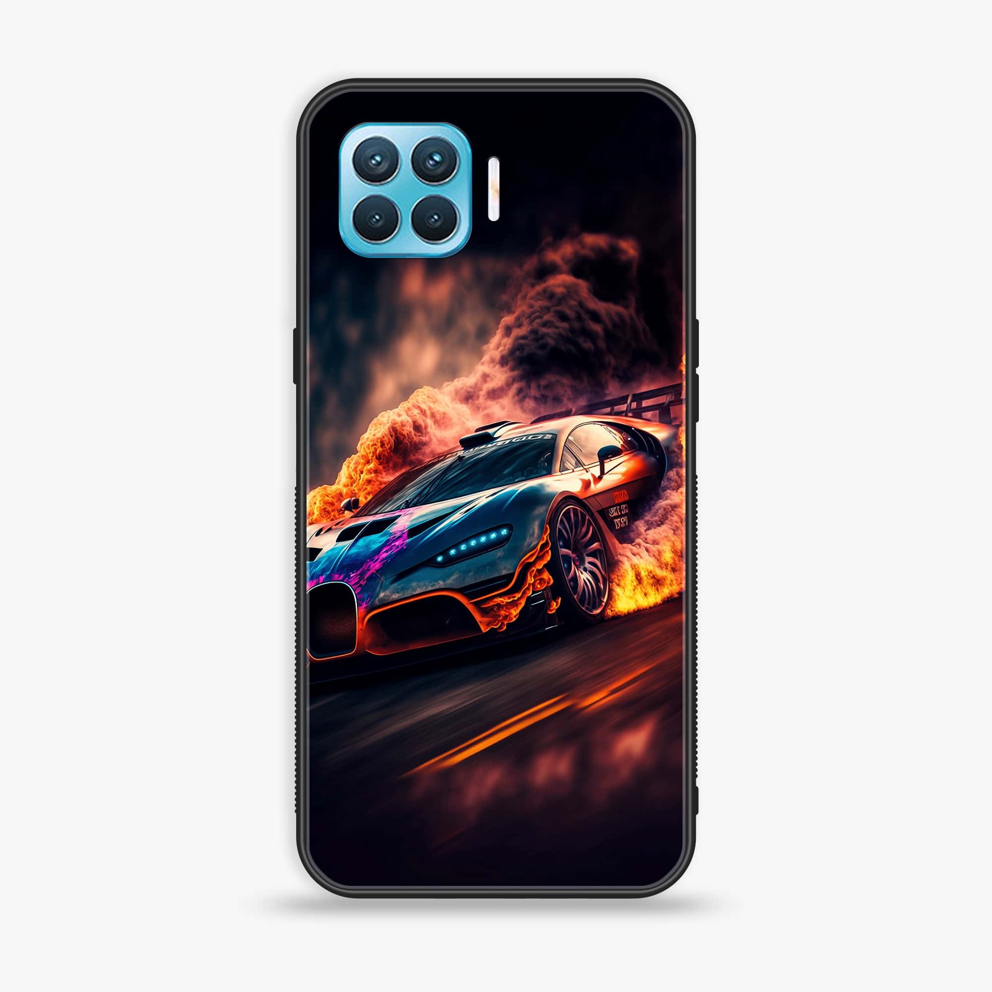 Oppo F17 Pro - Racing Series - Premium Printed Glass soft Bumper shock Proof Case