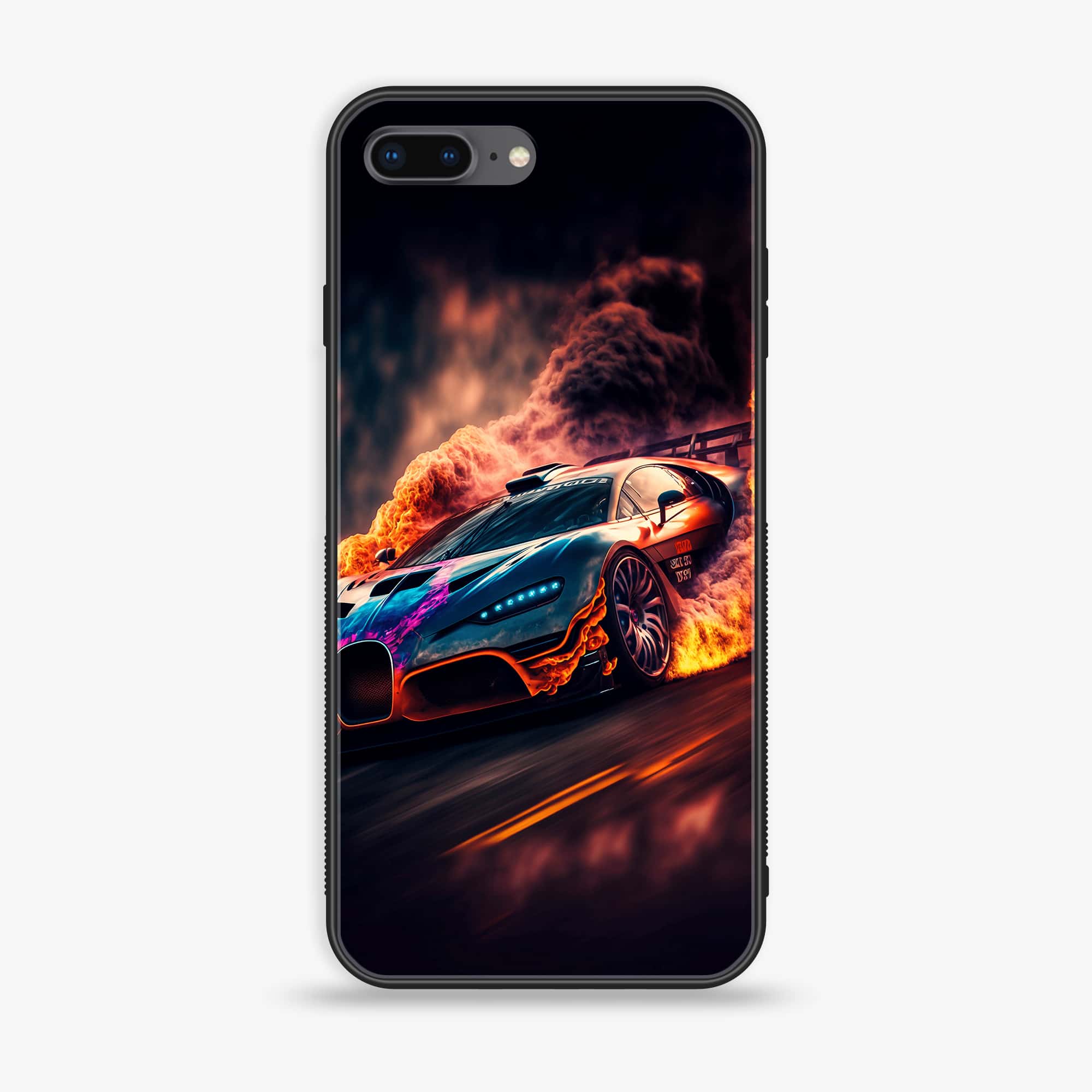 iPhone 8 Plus - Racing Series - Premium Printed Glass soft Bumper shock Proof Case