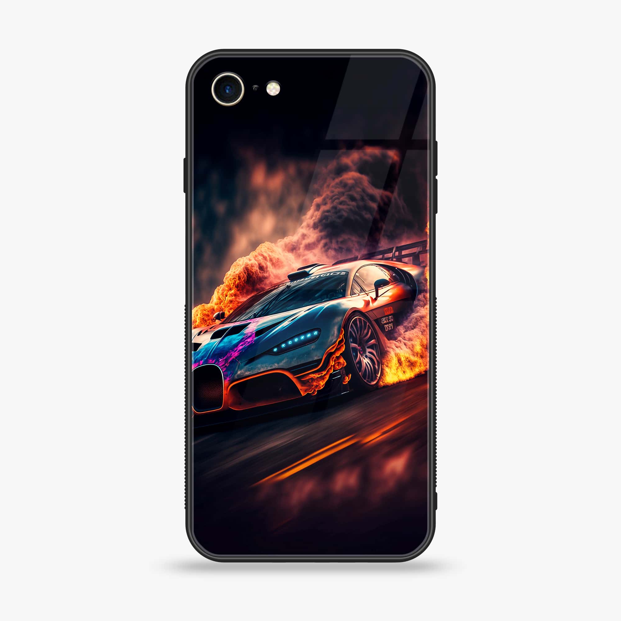 iPhone 7 - Racing Series - Premium Printed Glass soft Bumper shock Proof Case