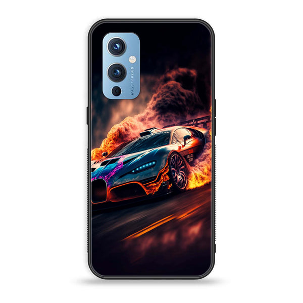 OnePlus 9 - Racing Design 4- Premium Metal Printed soft Bumper Shock Proof Case CS-11784