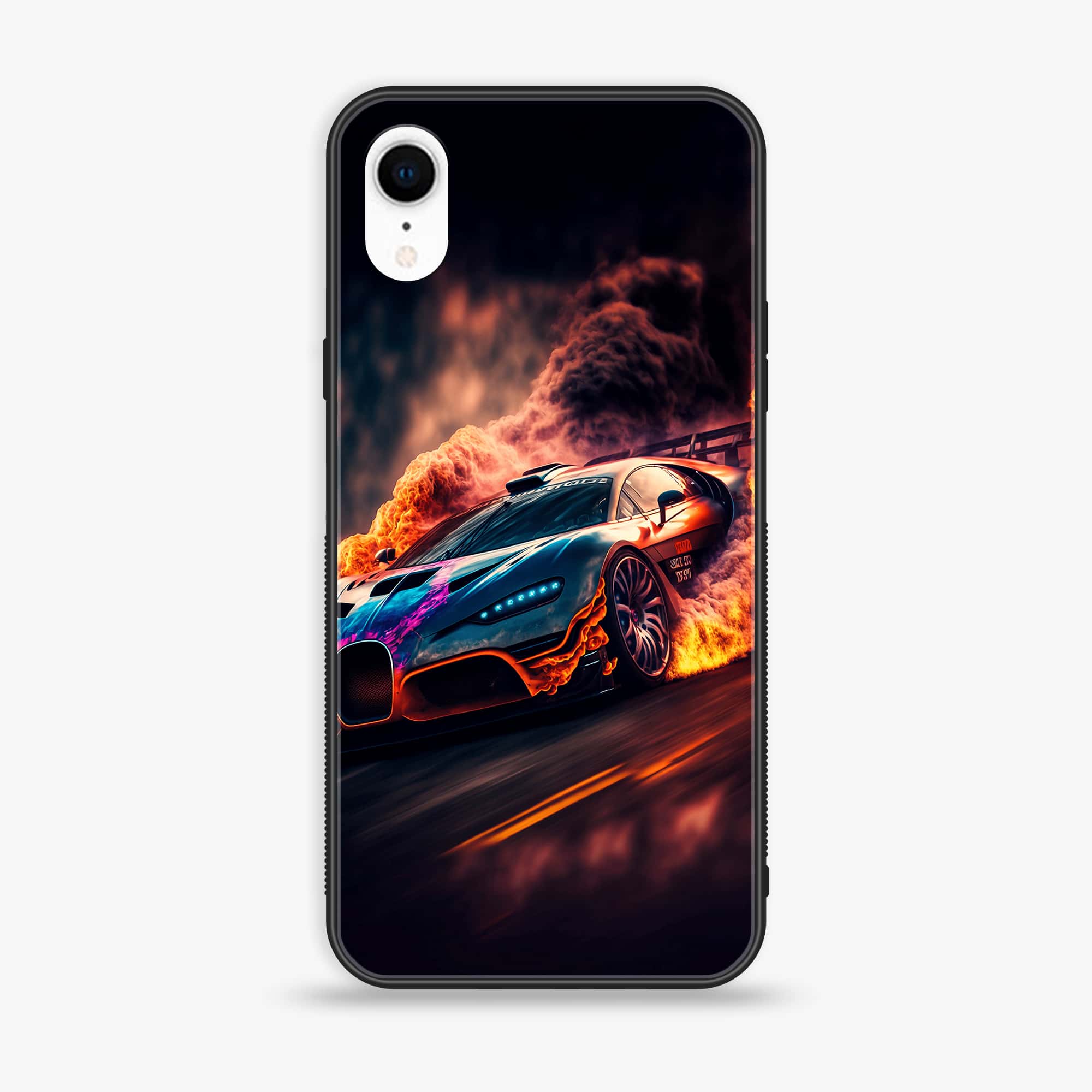 iPhone XR - Racing Series - Premium Printed Glass soft Bumper shock Proof Case