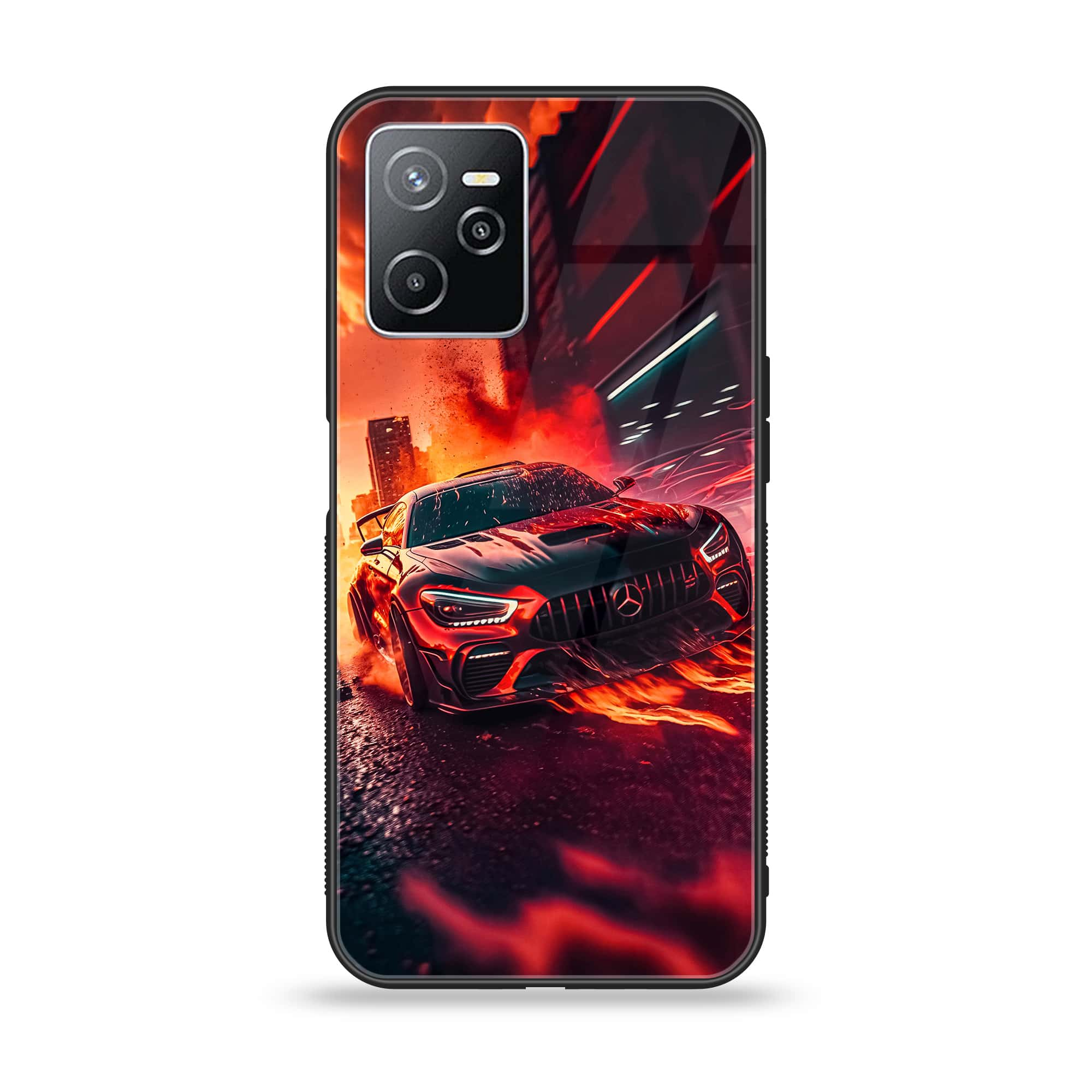 Realme Narzo 50A Prime - Racing Series - Premium Printed Glass soft Bumper shock Proof Case