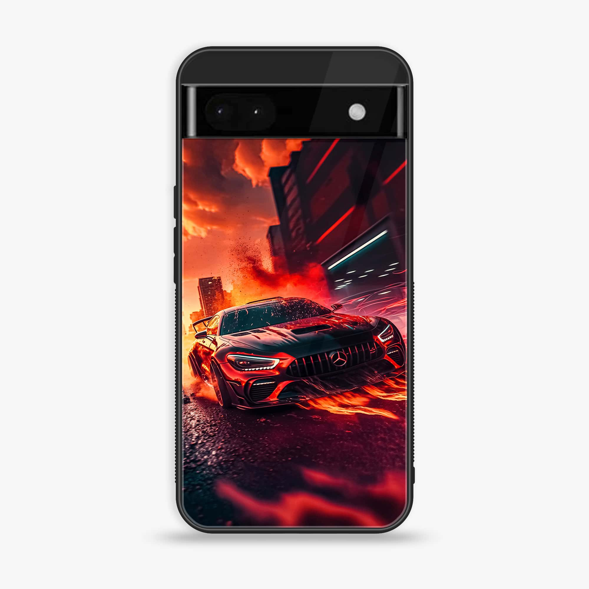 Google Pixel 6A - Racing Series - Premium Printed Glass soft Bumper shock Proof Case