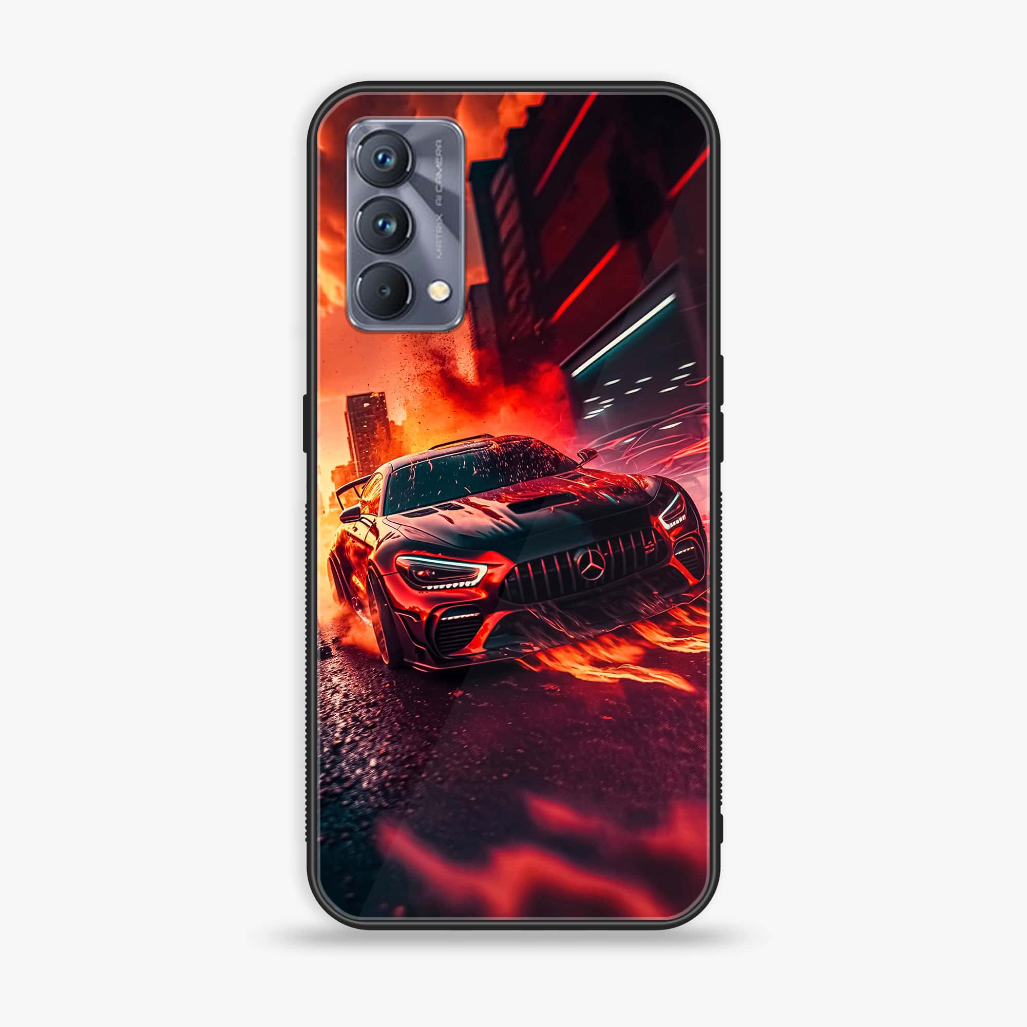 Realme GT Master Edition Racing Series Premium Printed Glass soft Bumper shock Proof  Case