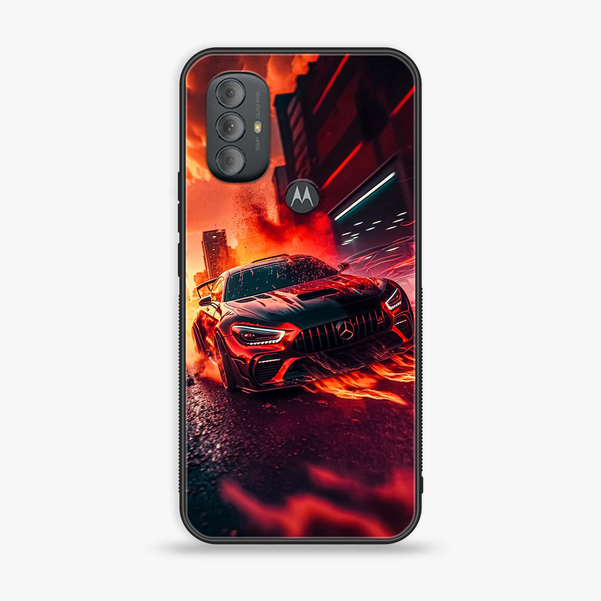 Motorola Moto G Power - Racing Series - Premium Printed Glass soft Bumper shock Proof Case