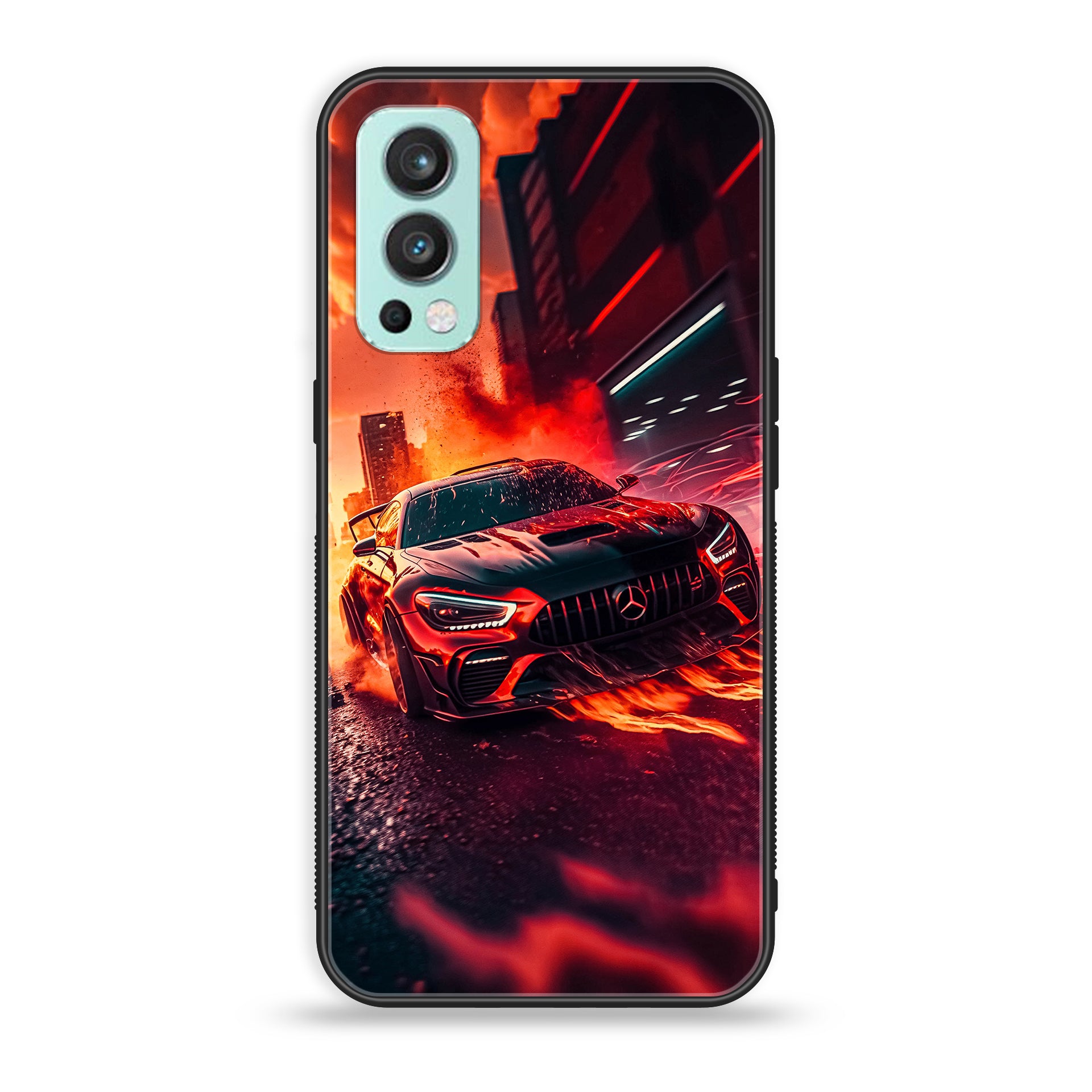 OnePlus Nord 2 5G - Racing Series - Premium Printed Glass soft Bumper shock Proof Case