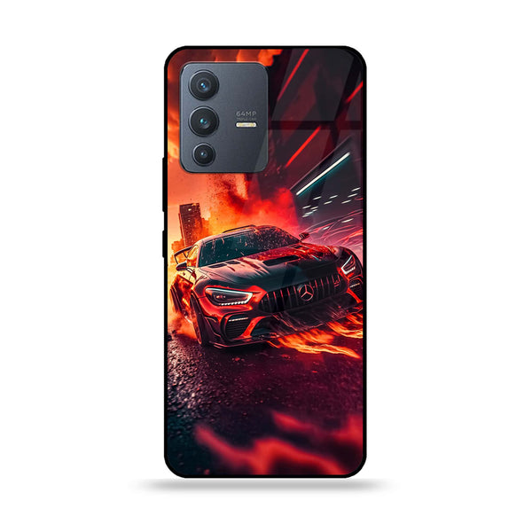 Vivo V23 5G/ Vivo S12 5G- Racing Design 3  - Premium Printed Glass soft Bumper shock Proof Case CS-35670