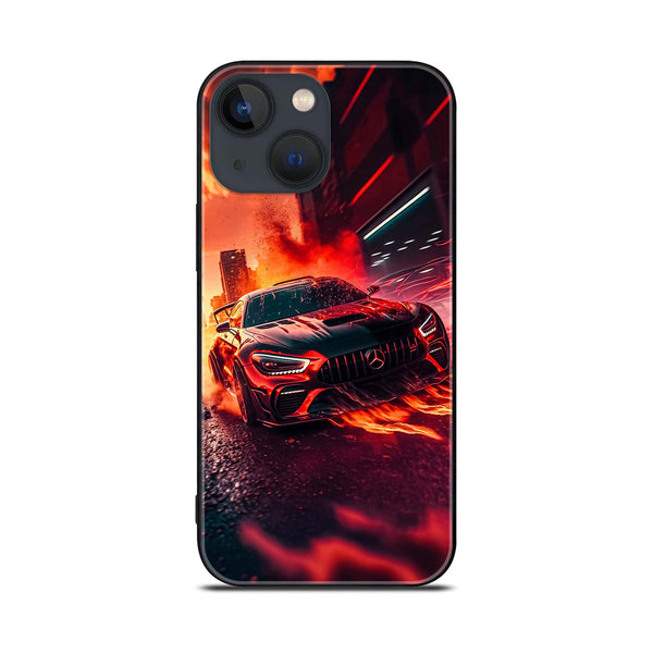 iPhone 14 Plus - Racing Design 3 - Premium Printed Glass soft Bumper shock Proof Case CS-23231