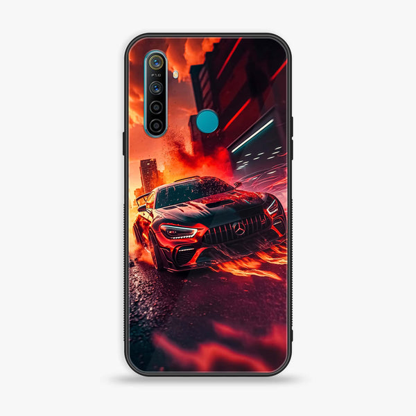 Realme 5i Racing Design 3 Premium Printed Glass soft Bumper shock Proof Case CS-20937