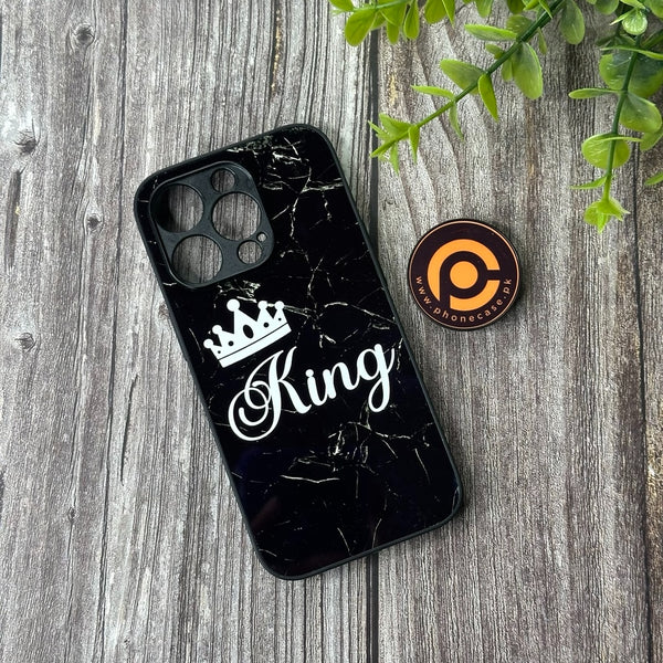 IPHONE 14 PRO - King Design - Premium Metal Printed soft Bumper shock Proof Case CS-42123