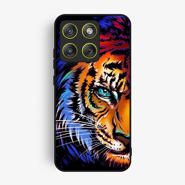 Motorola Edge 70 - Tiger Art - Premium Metal Printed Soft Bumper Shock Proof Case