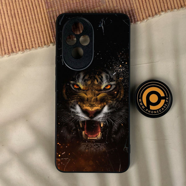 Honor 200 - Tiger Design 9 - Premium Metal Printed Soft Bumper Shock Proof Case