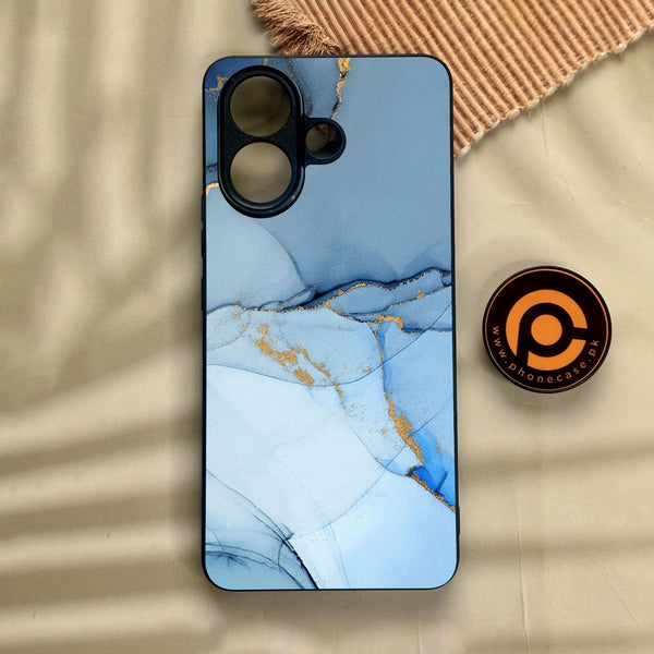 Vivo V60 Lite  - Blue Marble Design 8 - Premium Metal Printed Soft Bumper Shock Proof Case