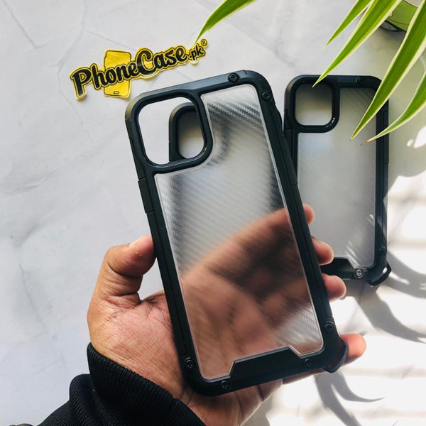 iPhone X/XS Original Gold Shield Branded Carbon Fiber Feel Army Grade Shock Proof Case