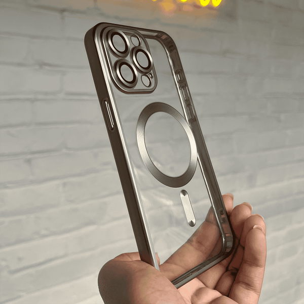 iPhone 13 Pro Max Luna Natural Titanium Plating Case With Camera Lens Protection