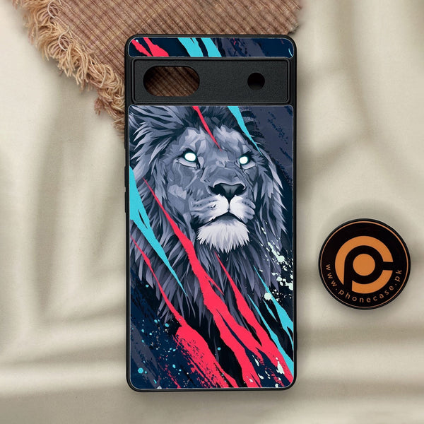 Google Pixel 6a - Abstract Animated Lion - Premium Metal Printed Soft Bumper Shock Proof Case