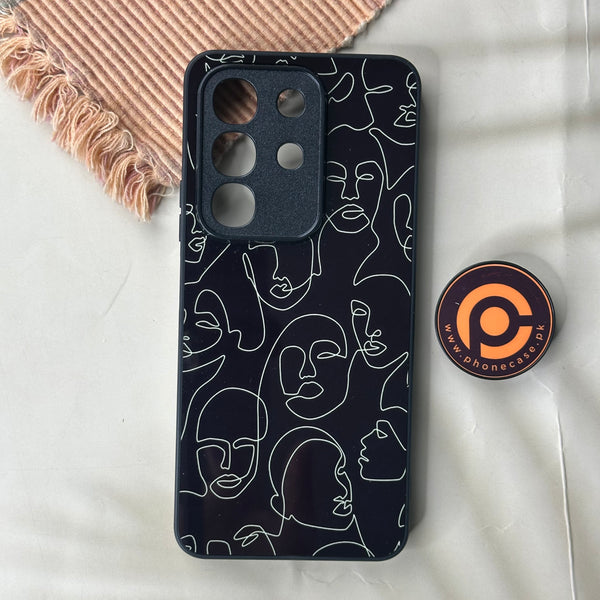 Vivo Y29 4G - Girl Line Art Design 6 - Premium Metal Printed soft Bumper Shock Proof Case CS-43467