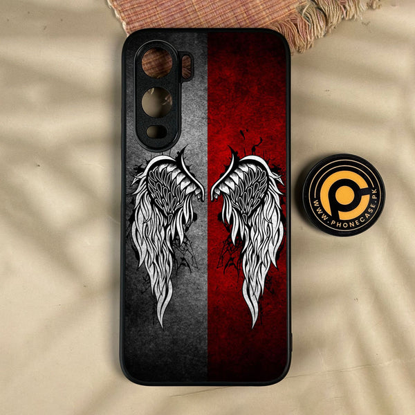 Itel City 200 - Angel Wings Design 2 - Premium Metal Printed Soft Bumper Shock Proof Case