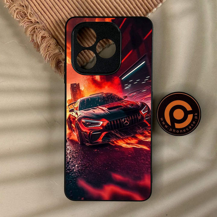 Honor X8d - Racing Design 3 - Premium Metal Printed Soft Bumper Shock Proof Case