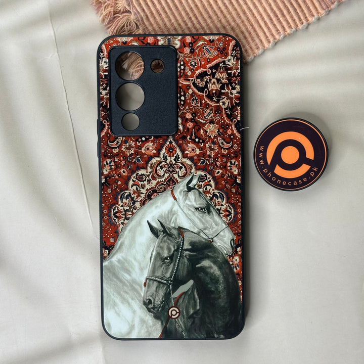 Infinix Note 12 G96 - Persian Calligraphy Art 22 - Horse Heritage - Premium Printed Glass soft Bumper Shock Proof Case CS-42930
