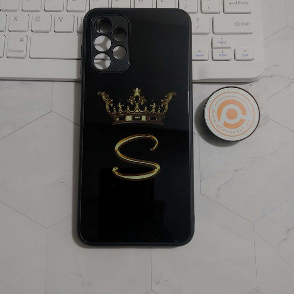 Samsung Galaxy A13 - King  S Alphabet  - Premium Printed Glass soft Bumper shock Proof Case  CS-24284