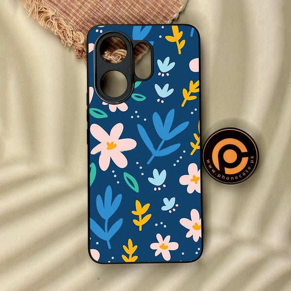 Vivo V60 - Colorful Flowers - Premium Metal Printed Soft Bumper Shock Proof Case
