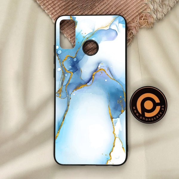 Honor 9X Lite - Blue 2.0 Design 6 - Premium Metal Printed Soft Bumper Shock Proof Case