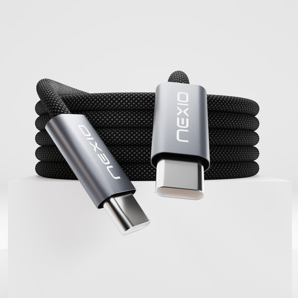 NEXIO CASCADE 60W USB-C to USB-C Fast Charging Cable (1.0m) - Angle 1