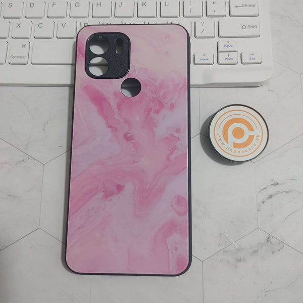 Xiaomi Redmi A1 Plus /  Redmi A2 plus - Pink Marble  Design 6  - Premium Printed Glass soft Bumper shock Proof Case  CS-25590