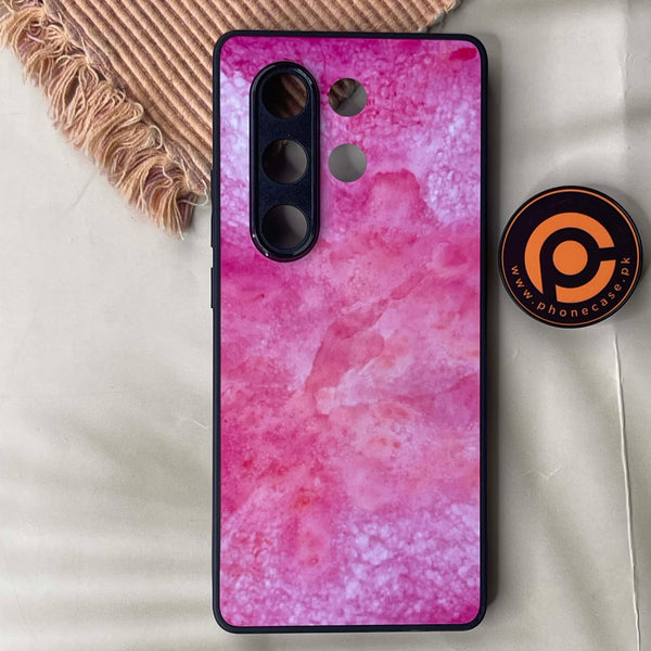 Itel S25 Ultra - Pink Marble design 3 - Premium Metal Printed Soft Bumper Shock Proof Case CS-43267