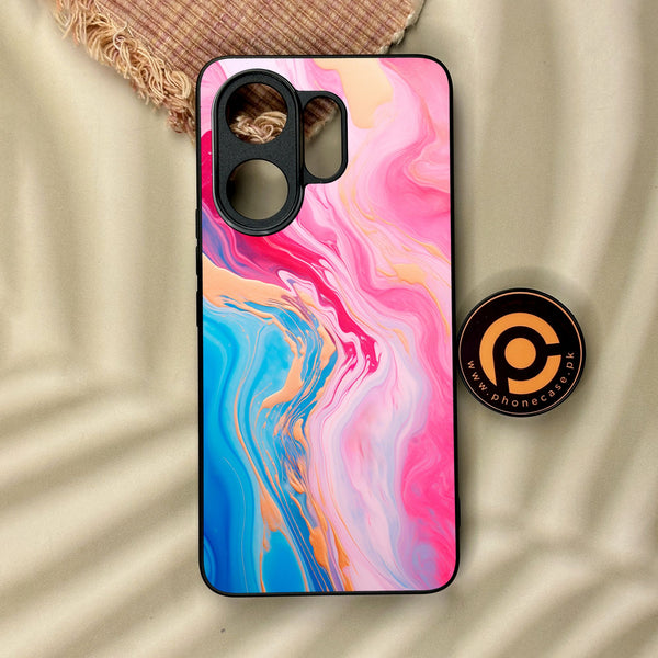 Vivo V60 - Pink Marble 2.0 Design 3 - Premium Metal Printed Soft Bumper Shock Proof Case