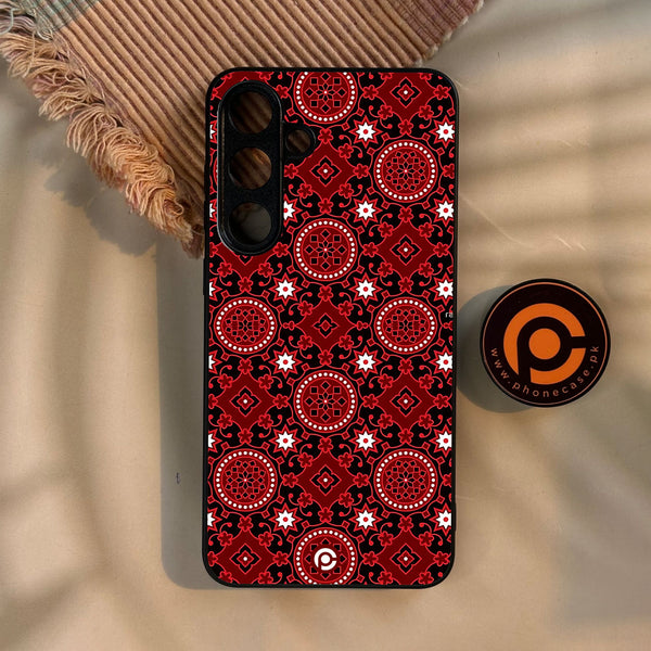 Galaxy S25 Plus - Ajrak Design 6 - Premium Metal Printed Soft Bumper Shock Proof Case