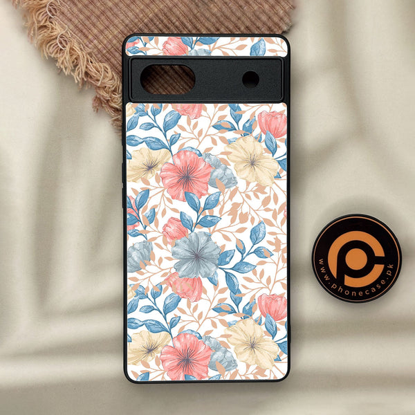 Google Pixel 6a - Seamless Flower - Premium Metal Printed Soft Bumper Shock Proof Case