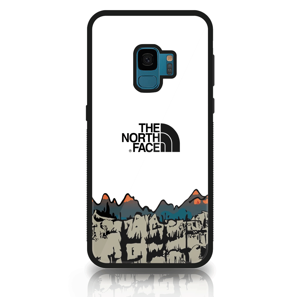 Samsung Galaxy S9 Plus - The North Face Series - Premium Printed Glass soft Bumper shock Proof Case