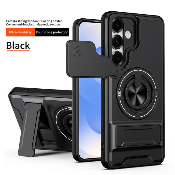Galaxy S26 - Tactical Stealth MagSafe Case with Sliding Lens, Ring Holder & Kickstand