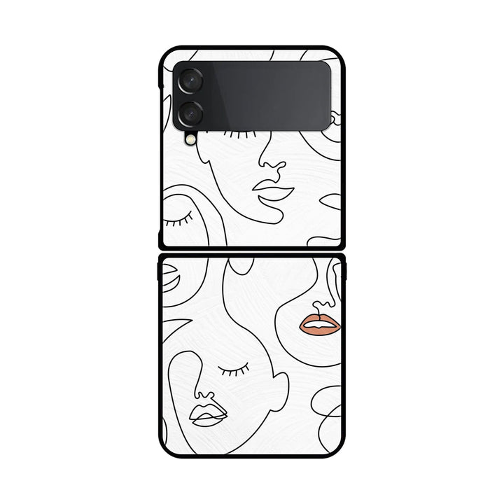 Z Flip 4 - Girls Line Design 1-  Premium Metal Printed soft Bumper shock Proof Case CS-12102